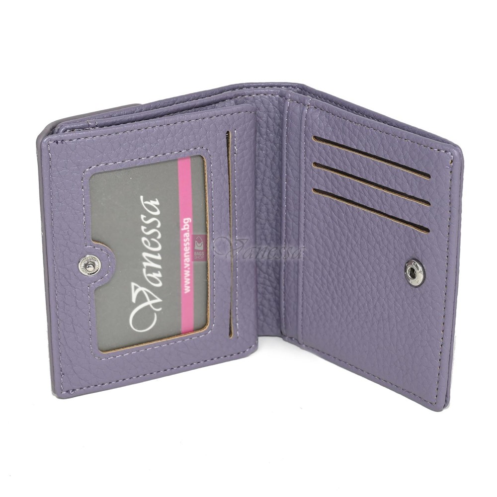 Малко дамско портмоне от еко кожа в лилав цвят Код: 8001-5