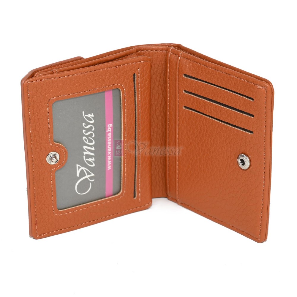 Малко дамско портмоне от еко кожа в оранжев цвят Код: 8001-5