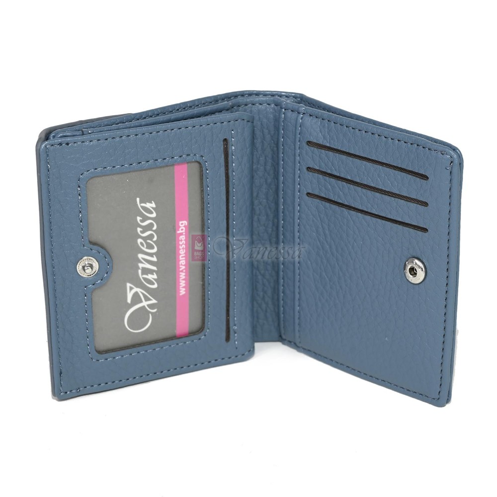 Малко дамско портмоне от еко кожа в син цвят Код: 8001-5