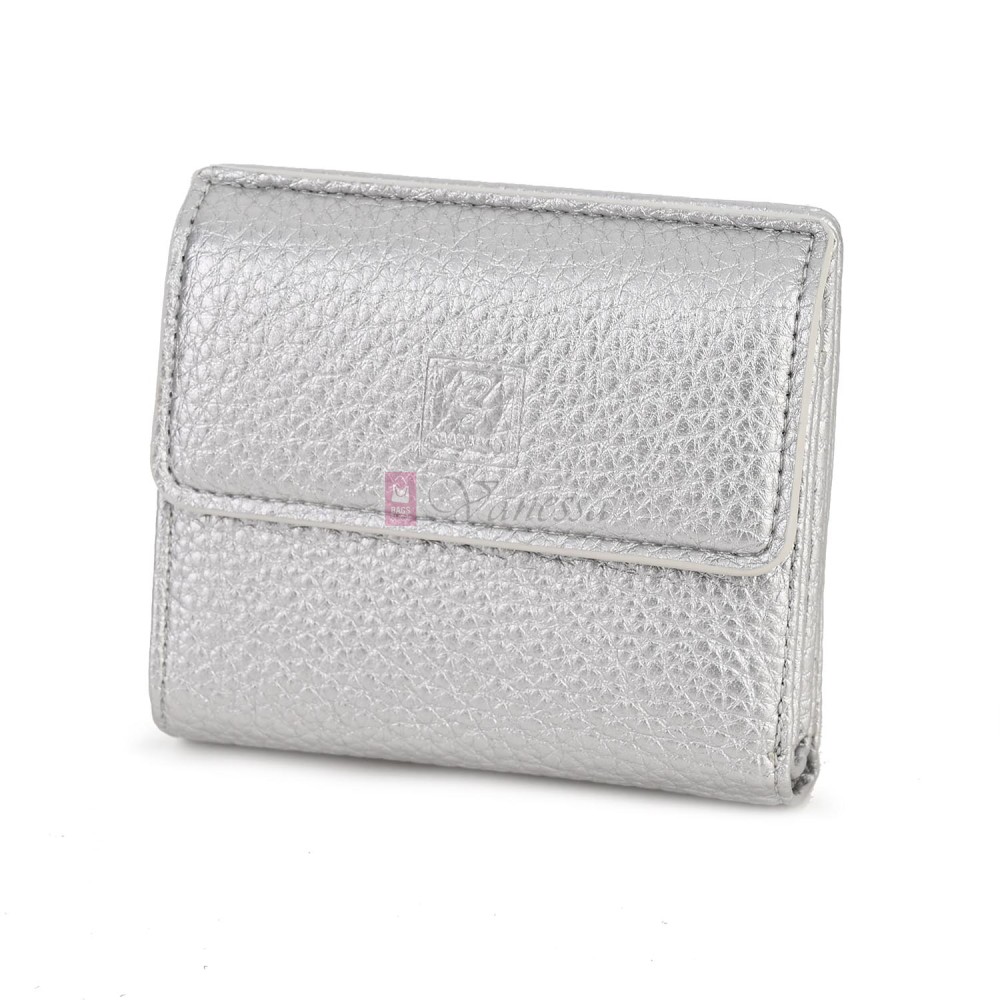 Малко дамско портмоне от еко кожа в сребрист цвят Код: 8001-5