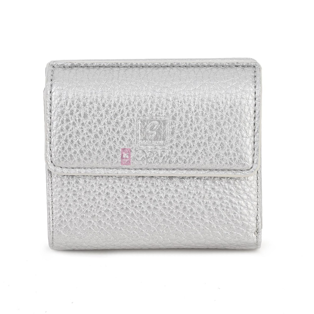 Малко дамско портмоне от еко кожа в сребрист цвят Код: 8001-5