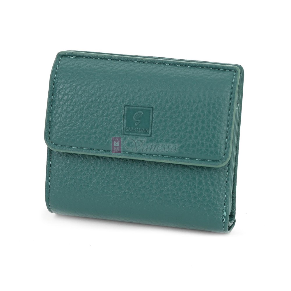 Малко дамско портмоне от еко кожа в зелен цвят Код: 8001-5