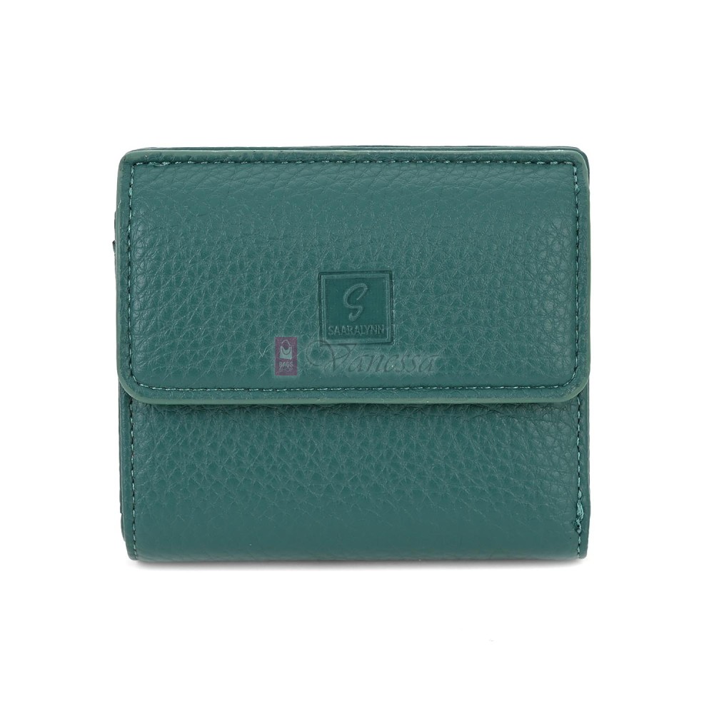 Малко дамско портмоне от еко кожа в зелен цвят Код: 8001-5