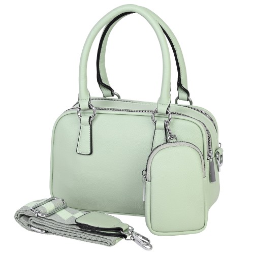 Дамска чанта от еко кожа в зелен цвят. Код: 8001