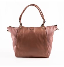 Дамска чанта от еко кожа тип торба в цвят пудра. Код: 8035-249 