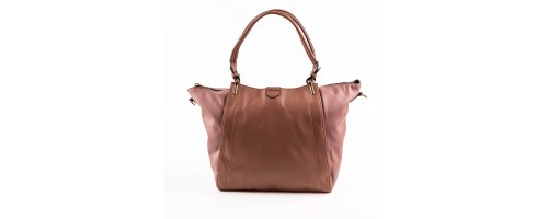 Дамска чанта от еко кожа тип торба в цвят пудра. Код: 8035-249 