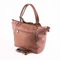 Дамска чанта от еко кожа тип торба в цвят пудра. Код: 8035-249