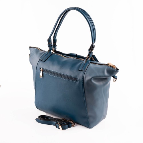 Дамска чанта от еко кожа тип торба в син цвят. Код: 8035-249