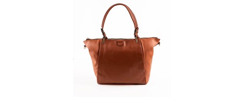 Дамска чанта от еко кожа тип торба в кафяво. Код: 8035-249 