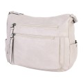 Дамска ежедневна чанта от висококачествена екологична кожа в светло бежов цвят Код: 8075