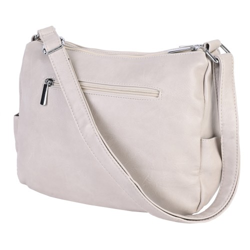 Дамска ежедневна чанта от висококачествена екологична кожа в светло бежов цвят Код: 8075