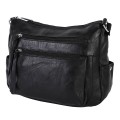 Дамска ежедневна чанта от висококачествена екологична кожа в черен цвят Код: 8075