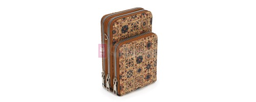  Малка дамска чанта/портмоне от еко кожа в кафяв цвят. Код: 808-8
