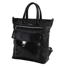 Дамска чанта/раница от еко кожа в черен цвят Код: 8087