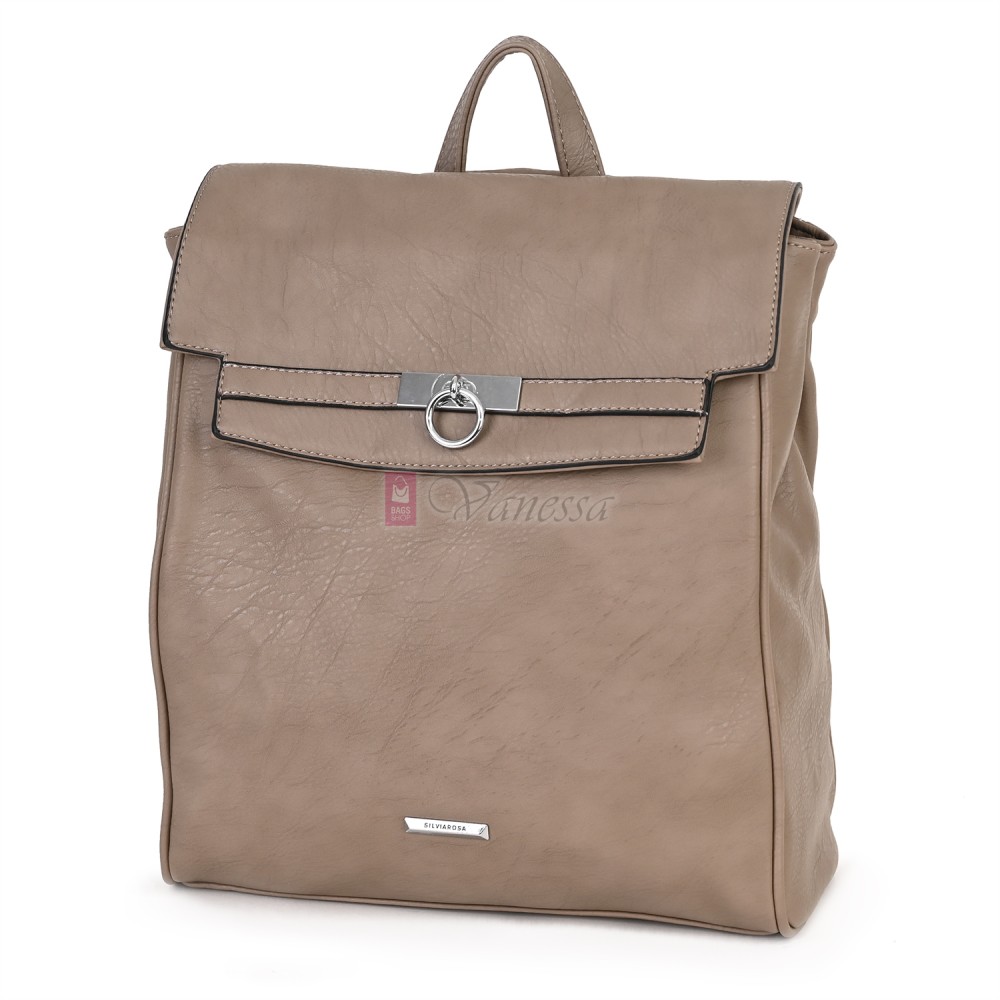  Дамска раница от висококачествена еко кожа, в бежов цвят. Код: 8202