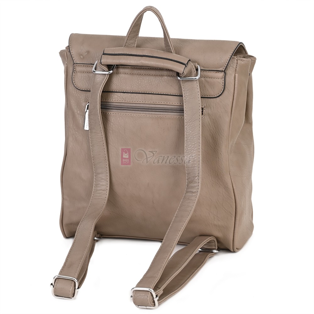  Дамска раница от висококачествена еко кожа, в бежов цвят. Код: 8202