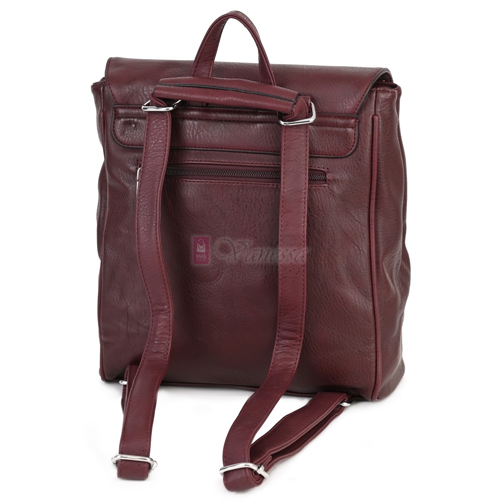  Дамска раница от висококачествена еко кожа, в цвят бордо. Код: 8202