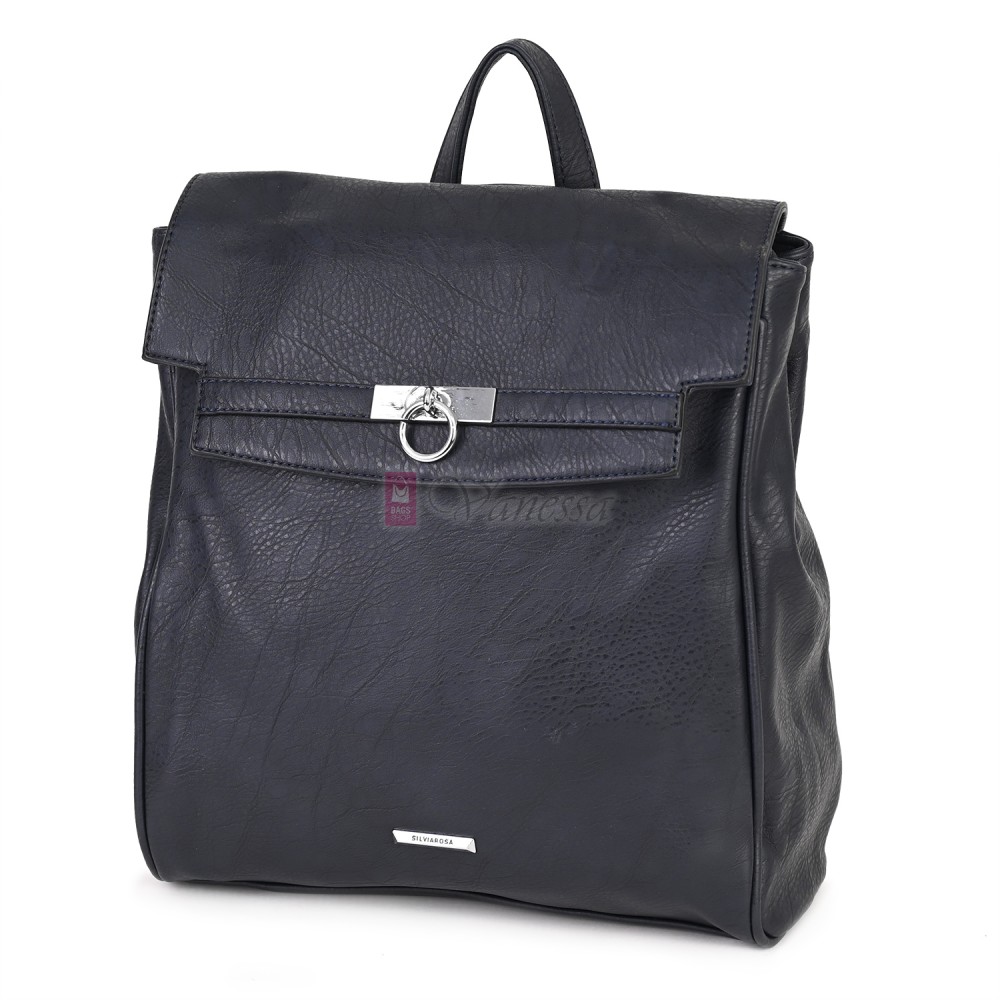  Дамска раница от висококачествена еко кожа, в тъмносин цвят. Код: 8202