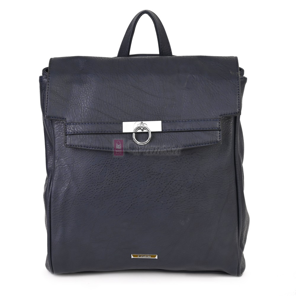  Дамска раница от висококачествена еко кожа, в тъмносин цвят. Код: 8202