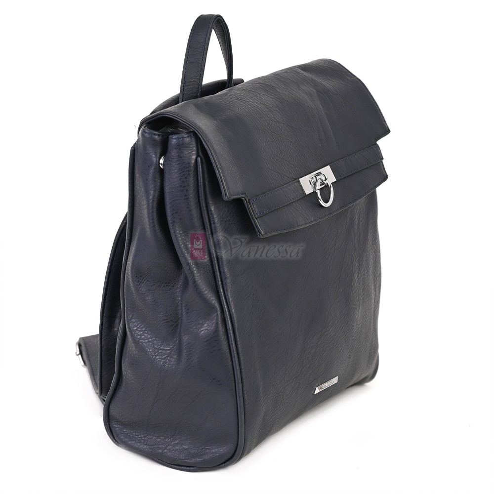  Дамска раница от висококачествена еко кожа, в тъмносин цвят. Код: 8202