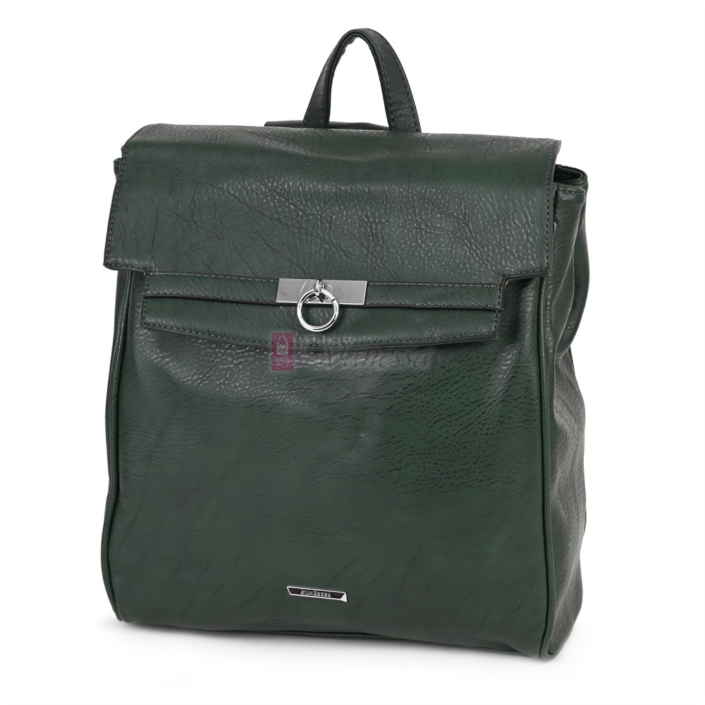  Дамска раница от висококачествена еко кожа, в зелен цвят. Код: 8202