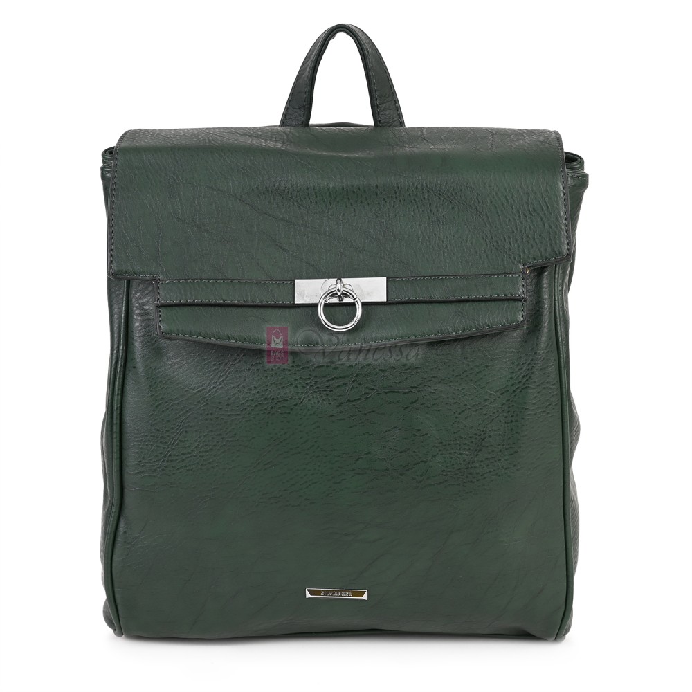  Дамска раница от висококачествена еко кожа, в зелен цвят. Код: 8202