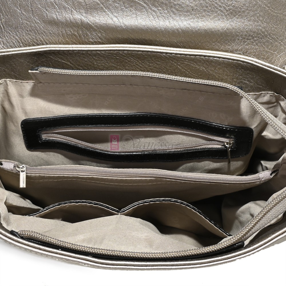  Дамска раница от висококачествена еко кожа, в златист цвят. Код: 8202