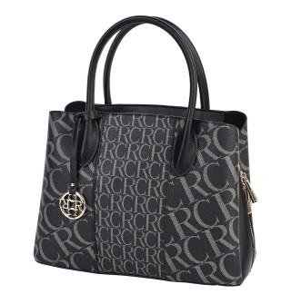 Атрактивна елегантна дамска чанта от еко кожа в черен цвят Код: 822