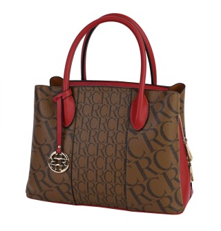 Атрактивна елегантна дамска чанта от еко кожа в червен цвят Код: 822