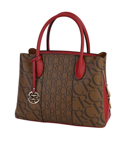 Атрактивна елегантна дамска чанта от еко кожа в червен цвят Код: 822