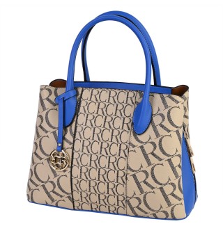 Атрактивна елегантна дамска чанта от еко кожа в син цвят Код: 822