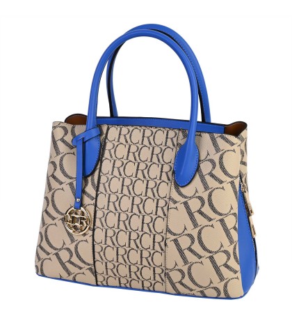 Атрактивна елегантна дамска чанта от еко кожа в син цвят Код: 822