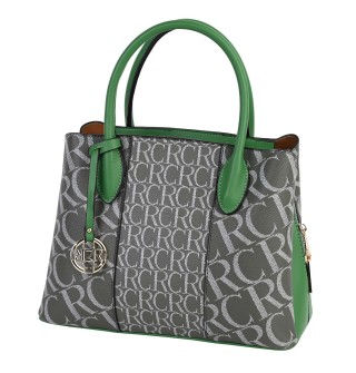 Атрактивна елегантна дамска чанта от еко кожа в зелен цвят Код: 822