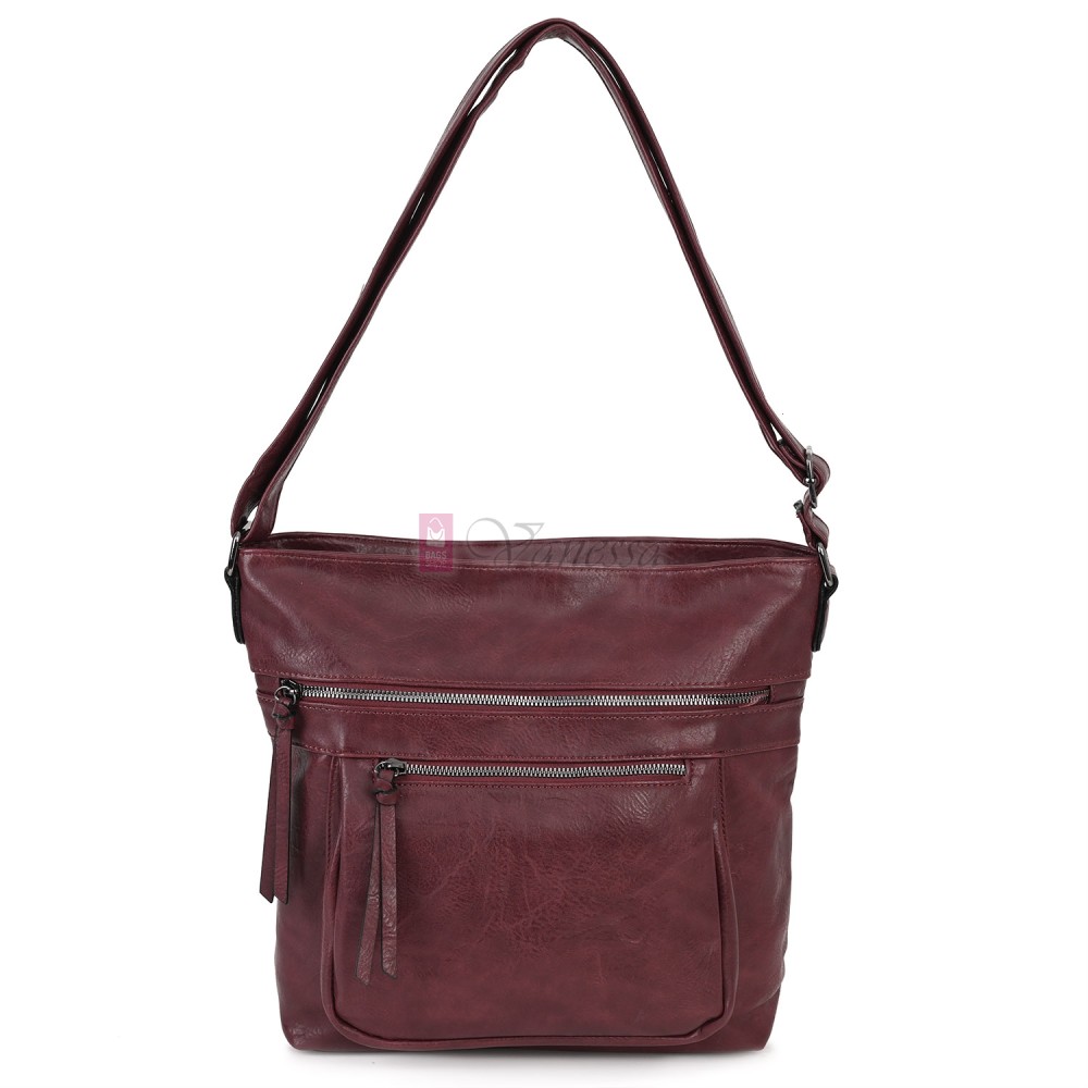 Дамска ежедневна чанта от екологична кожа в цвят бордо Код: 8236 Дамска ежедневна чанта от екологична кожа в цвят бордо Код: 8236