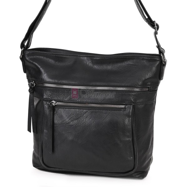 Дамска ежедневна чанта от екологична кожа в черен цвят Код: 8236