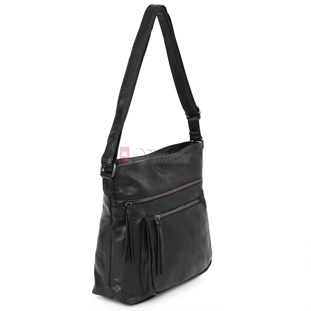 Дамска ежедневна чанта от екологична кожа в черен цвят Код: 8236 Дамска ежедневна чанта от екологична кожа в черен цвят Код: 8236