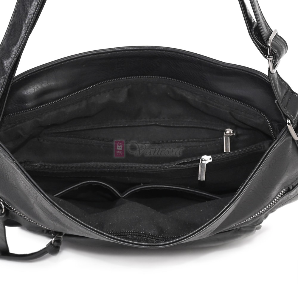 Дамска ежедневна чанта от екологична кожа в черен цвят Код: 8236 Дамска ежедневна чанта от екологична кожа в черен цвят Код: 8236