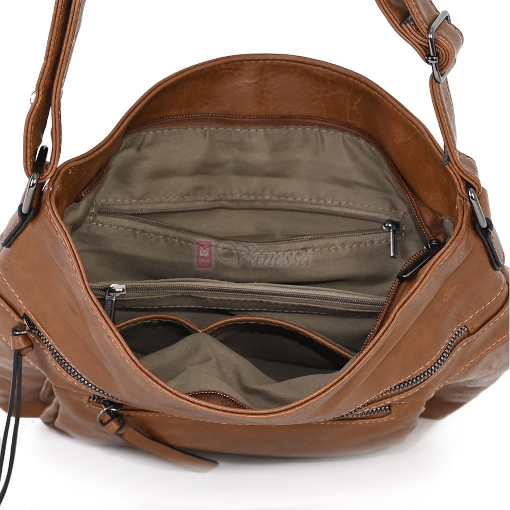 Дамска ежедневна чанта от екологична кожа в светлокафяв цвят Код: 8236 Дамска ежедневна чанта от екологична кожа в светлокафяв цвят Код: 8236