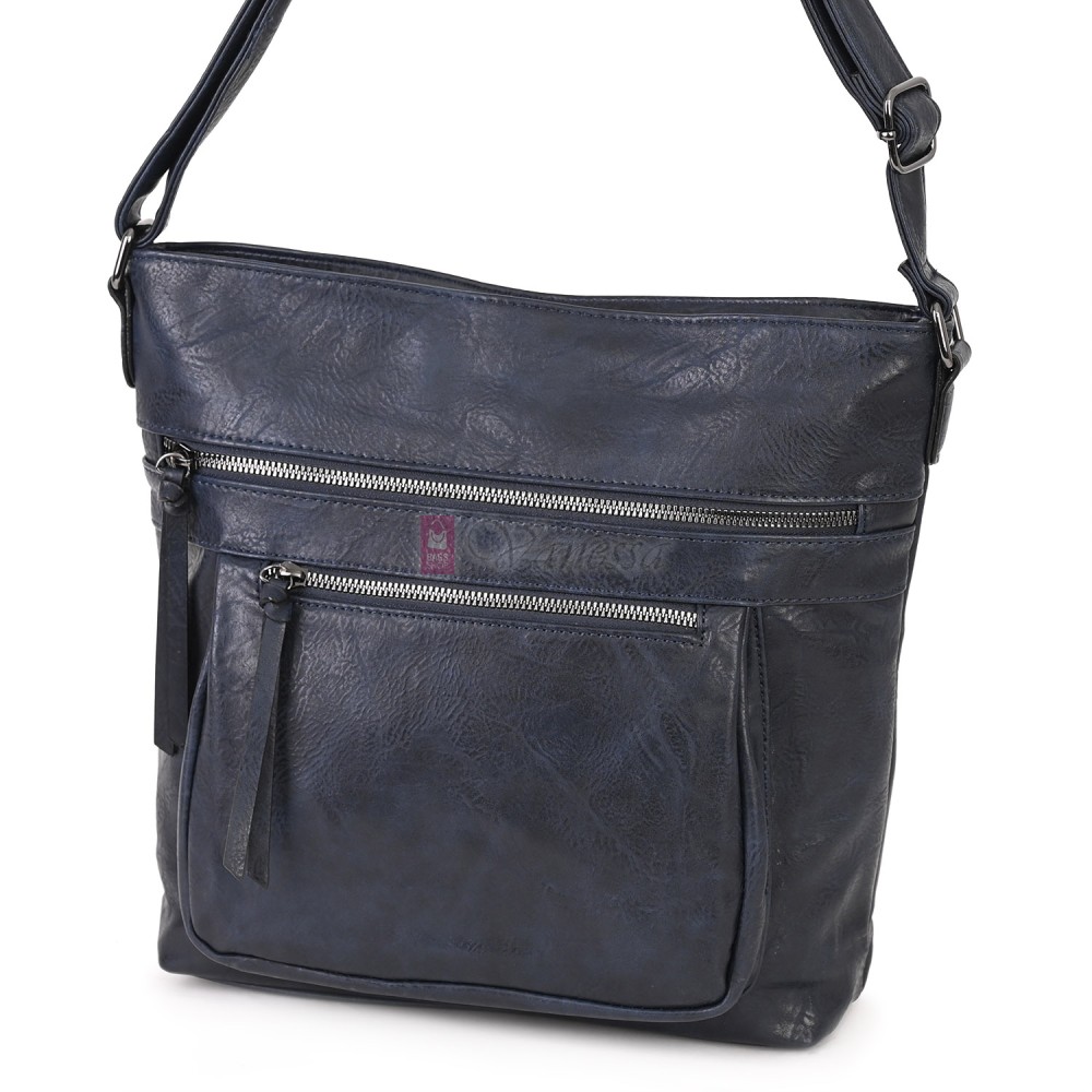 Дамска ежедневна чанта от екологична кожа в тъмносин цвят Код: 8236 Дамска ежедневна чанта от екологична кожа в тъмносин цвят Код: 8236