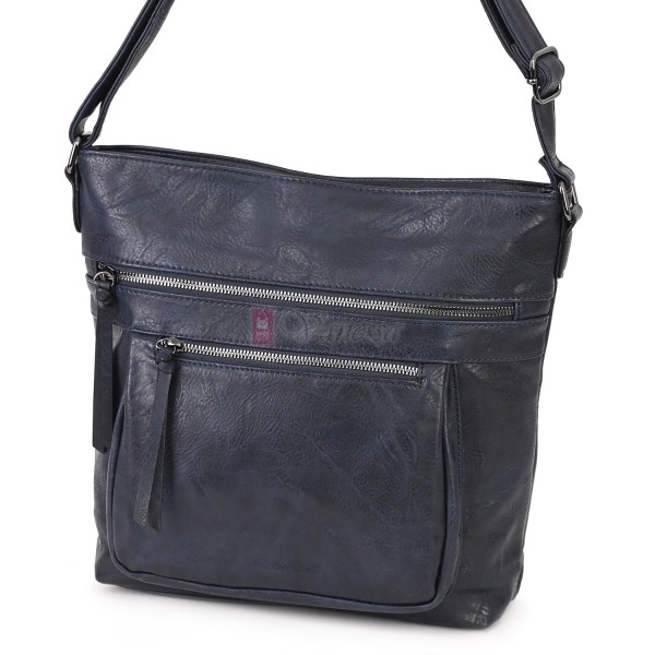 Дамска ежедневна чанта от екологична кожа в тъмносин цвят Код: 8236