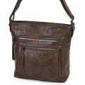 Дамска ежедневна чанта от екологична кожа в тъмнокафяв цвят Код: 8236
