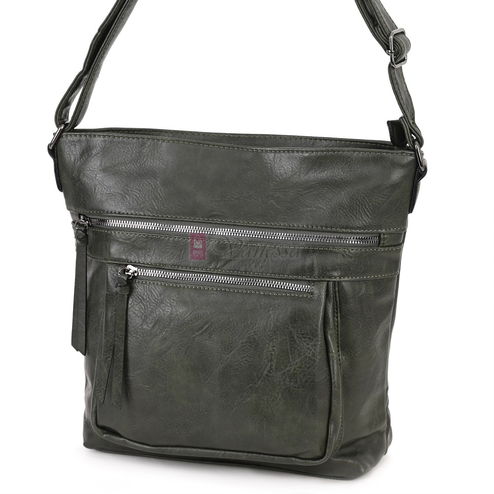 Дамска ежедневна чанта от екологична кожа в тъмнозелен цвят Код: 8236 Дамска ежедневна чанта от екологична кожа в тъмнозелен цвят Код: 8236