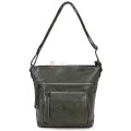 Дамска ежедневна чанта от екологична кожа в тъмнозелен цвят Код: 8236