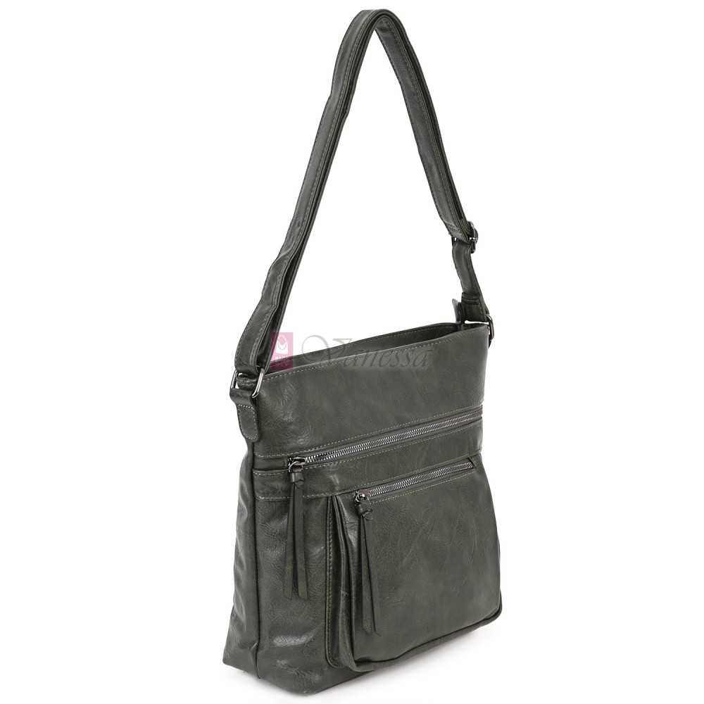 Дамска ежедневна чанта от екологична кожа в тъмнозелен цвят Код: 8236 Дамска ежедневна чанта от екологична кожа в тъмнозелен цвят Код: 8236