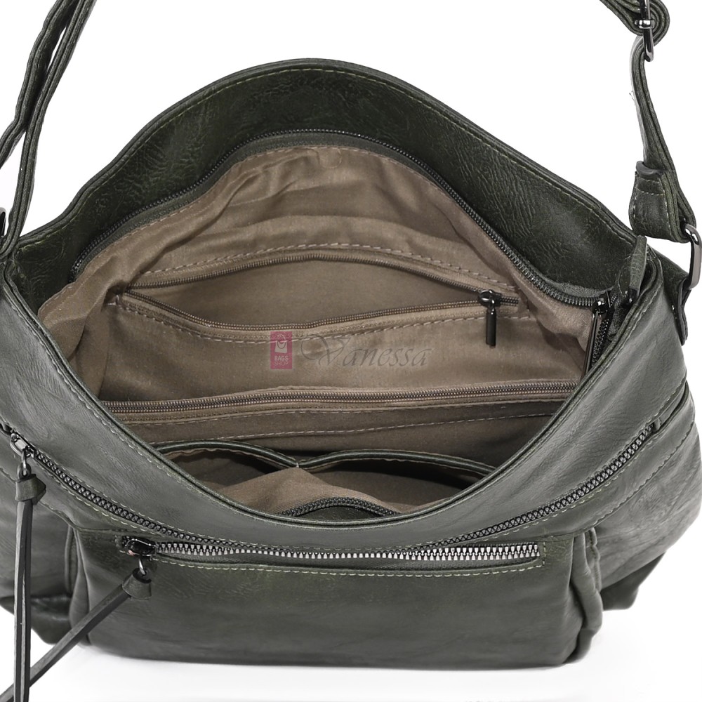 Дамска ежедневна чанта от екологична кожа в тъмнозелен цвят Код: 8236 Дамска ежедневна чанта от екологична кожа в тъмнозелен цвят Код: 8236