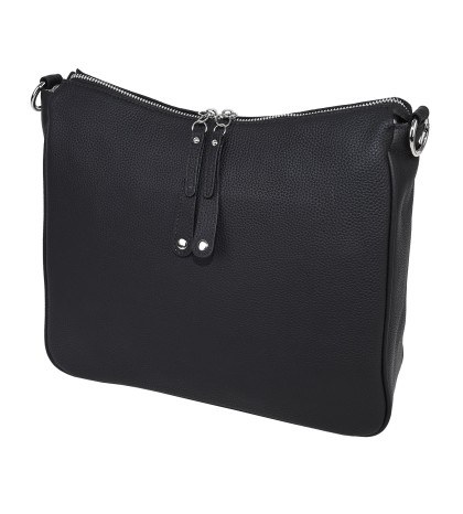 Дамска чанта от естествена кожа в черен цвят. Код: 8318