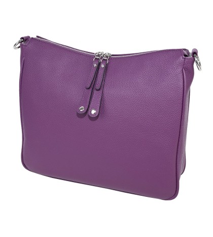 Дамска чанта от естествена кожа в лилав цвят. Код: 8318