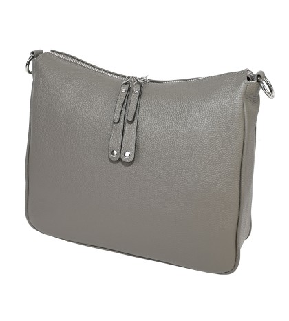 Дамска чанта от естествена кожа в сив цвят. Код: 8318