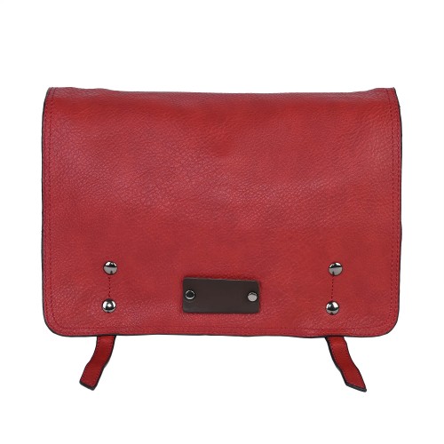 Дамска ежедневна чанта от висококачествена екологична кожа в червен цвят Код: 833