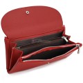 Голямо дамско портмоне от висококачествена еко кожа в червен цвят. КОД: 8460